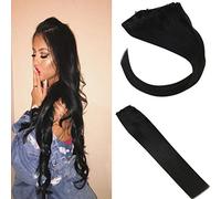 Sunny Extension Capelli Veri Anelli Microring Beads - Nero Naturali 1B# 60cm 100% Veri Capelli Umani Remy Lisci con Anellini 50g Tessitura Capelli