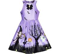Sunny Fashion Vestito Bambina Strega Pipistrello Zucca Cavezza 7-14 Anni