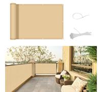 SUNNY GUARD Frangivisto Balcone 100x300cm Protezione Privacy,Protezione UV,Antivento e Impermeabile Copri Ringhiera Balcone per Giardino terrazza con Fascetta,Sabbia