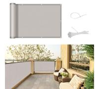 SUNNY GUARD Frangivisto Balcone 100x600cm Protezione Privacy,Protezione UV,Antivento e Impermeabile Copri Ringhiera Balcone per Giardino terrazza con Fascetta,Taupe