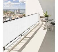 SUNNY GUARD Frangivisto Balcone 70x300cm Protezione Privacy,Protezione UV,Antivento e Impermeabile Copri Ringhiera Balcone per Giardino terrazza con Fascetta,Bianco