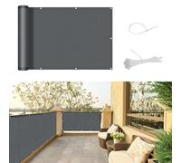 SUNNY GUARD Frangivisto Balcone 75x600cm Protezione Privacy,Protezione UV,Antivento e Impermeabile Copri Ringhiera Balcone per Giardino terrazza con Fascetta,Antracite