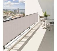 SUNNY GUARD Frangivisto Balcone 85x300cm Protezione Privacy,Protezione UV,Antivento e Impermeabile Copri Ringhiera Balcone per Giardino terrazza con Fascetta,Taupe