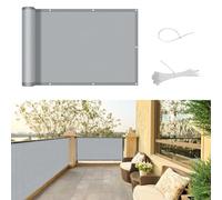 SUNNY GUARD Frangivisto Balcone 90x300cm Protezione Privacy,Protezione UV,Antivento e Impermeabile Copri Ringhiera Balcone per Giardino terrazza con Fascetta,Grigio