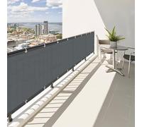 SUNNY GUARD Frangivisto Balcone 90x300cm Protezione Privacy,Protezione UV,Antivento e Impermeabile Copri Ringhiera Balcone per Giardino terrazza con Fascetta,Antracite Scuro