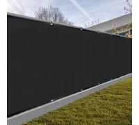 SUNNY GUARD Recinzione per balcone, 2,4 x 15,2 m, nera, resistente, in rete, con occhielli in ottone, per cortile, terrazza, patio, giardino e privacy all'aperto.