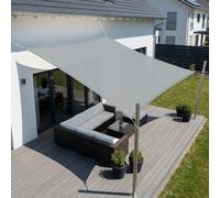 SUNNY GUARD Vela Ombreggiante Impermeabile 2x2.5m Rettangolare con Occhielli,Tenda a Vela Tenda da Sole per Esterno Protezione Raggi UV per Balcone Patio Giardino Esterno terrazza, Gris Chiaro
