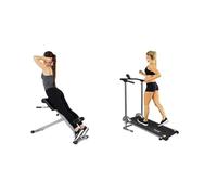 Sunny Health and Fitness 45 Degree Hyperextension Roman Chair, Steel, Grey, One Size SF-BH6629 + Foldable and Compact Magnetic Rowing Machine, 130 KG Max, Durable Non-Electric Incline Exercise