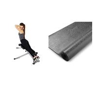 Sunny Health and Fitness 45 Degree Hyperextension Roman Chair, Steel, Grey, One Size SF-BH6629 + Treadmill Mat -Medium - NO. 074-M, Black