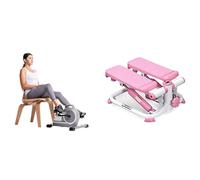 Sunny Health and Fitness Exercise Stepping Machine, Portable Mini Stair Stepper for Home or Office + Magnetic Under Desk Mini Exercise Cycle Bike, Dual Function Pedal Exerciser