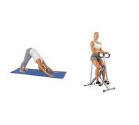 Sunny Health and Fitness Squat Assist Upright Row-N-Ride Rowing Machine, Horse Riding Machine + Yoga Mat - Blue