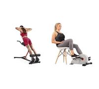 Sunny Health and Fitness Unisex's Station-SF-BH620062 Hyperextension Roman Chair with Dip Station + Magnetic Under Desk Pedal Exerciser, Dual Function Mini Exercise Cycle Bike