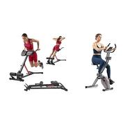 Sunny Health and Fitness Unisex's Station-SF-BH620062 Hyperextension Roman Chair with Dip Station + Smart Folding X-Bike, Portable Compact Exercise Bike, 14-Level Magnetic Resistance