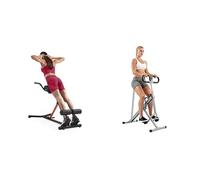 Sunny Health and Fitness Unisex's Station-SF-BH620062 Hyperextension Roman Chair with Dip Station + Squat Assist Upright Row-N-Ride Rowing Machine, Horse Riding Machine, Full Body Exercise
