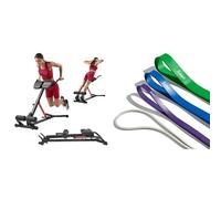 Sunny Health and Fitness Unisex's Station-SF-BH620062 Hyperextension Roman Chair with Dip Station + Versatile Resistance Bands (Single or Combination Set) - 4.5-35kg Combo