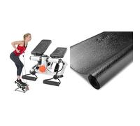 Sunny Health & Fitness Advanced Mini Home Steppers with Resistance Bands + Equipment Mat -Extra Small - NO. 074-XS