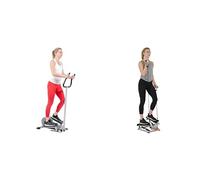 Sunny Health & Fitness Advanced Twist Stepper Machine w/Resistance Bands, Portable Mini + Magnetic Underdesk/Standing Portable Ellittical Machine