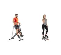 Sunny Health & Fitness Advanced Twist Stepper Machine w/Resistance Bands, Portable Mini + Upright Row-N-Ride, Versatile Full-Body Workout Squat Assist Trainer