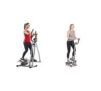 Sunny Health & Fitness Legacy Stepping Elliptical Machine, Ultra- Quiet Magnetic Belt Drive + Twister Stepper Machine, Height Adjustable, Stairs Step Exercise W/Handlebars & LCD Monitor
