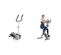 Sunny Health & Fitness Magnetic Underdesk/Standing Portable Ellittical Machine + Smart Folding X-Bike, Portable Compact Exercise Bike, 14-Level Magnetic Resistance