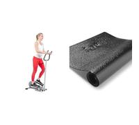 Sunny Health & Fitness Magnetic Underdesk/Standing Portable Ellittical Machine + Treadmill Mat -Small - NO. 083, Black