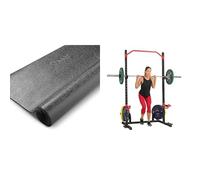Sunny Health & Fitness Power Zone Squat Stand Rack Power Cage - SF-XF9931 + Treadmill Mat -Medium - NO. 074-M, Black