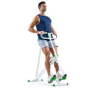 Sunny Health & Fitness Row-N-Ride™ Trainer con assistenza squat - Glutei e cardio totale, resistenza regolabile, allenamento in posizione verticale in verde - Modello n. 077G