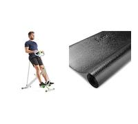 Sunny Health & Fitness Row-N-Ride Squat Assist Trainer for Glutes & Full Body Cardio Workout + Treadmill Mat -Small - NO. 083, Black