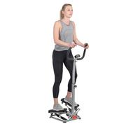 Sunny Health & Fitness Twister Stepper Machine, stepper regolabile in altezza, esercizio di salita scale con manubrio e monitor LCD, attrezzatura per allenamento domestico indoor - SF-S020027