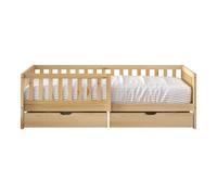 Sunny Isa Letto per Bambini Con 2 Cassetti, Beige | Letto Senza Materasso | Letto Per Bambini con Protezione Anticaduta | 206 X 98 Cm / per Materasso di Dimensioni: 90 X 200 Cm.