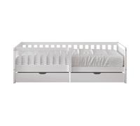 Sunny Isa Letto per Bambini Con 2 Cassetti, Bianco | Letto Senza Materasso | Letto Per Bambini con Protezione Anticaduta | 206 X 98 Cm / per Materasso di Dimensioni: 90 X 200 Cm.