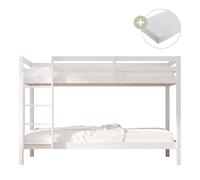Sunny Jip Letti a castello, bianco | Letti a castello per bambini - 2 materassi ibridi 90 x 200 inclusi (14 cm, schiuma ibrida, rivestimento in poliestere) | Dimensioni totali: 208 x 97 x 140 cm