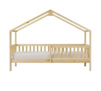 Sunny Kae Letto a Capanna con Protezione Anticaduta, Beige | Letto a Casetta con Protezione Anticaduta - Senza Materasso - 207 X 96 X 156,5 Cm / per Materasso di Dimensioni: 90 X 200 Cm