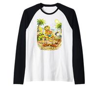Sunny Kai e la Sua Isola Ohana Beach Picnic Fun! Maglia con Maniche Raglan