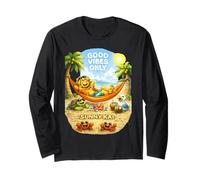 Sunny Kai e la Sua Isola Ohana Good Vibes Only Beach! Maglia a Manica