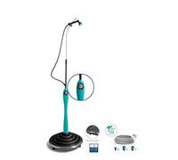Sunny Premium, doccia solare da giardino e da piscina con serbatoio dell'acqua resistente ai raggi UV, con soffione regolabile, set completo pronto da installare, colore azzurro