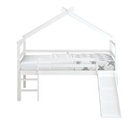 Sunny River Letto a Mezza Altezza con Scivolo, Bianco | Senza Materasso - 213 X 186 X 183 Cm (Scivolo Incluso) / per Materasso di Dimensioni: 90 X 200 Cm