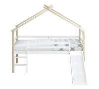 Sunny River Letto a Mezza Altezza con Scivolo, Marrone/Bianco | Senza Materasso - 213 X 186 X 183 Cm (Scivolo Incluso) / per Materasso di Dimensioni: 90 X 200 Cm