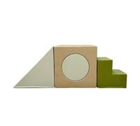 Sunny Sasa Blocchi in Schiuma per Bambini, Beige | Soft Play 4 pezzi, Percorso Ostacoli Psicomotricità - Scala, Rampa Inclinata, Tunnel e Cilindro, Schiuma EPE | A partire dai 12 mesi