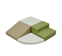 Sunny Sena Blocchi in Schiuma per Bambini, Beige | Soft Play 4 pezzi, Percorso Ostacoli Psicomotricità - Scala, rampa, semicerchio, blocco piatto, schiuma EPE | A partire dai 12 mesi
