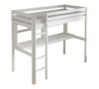 Sunny Sil Letto a soppalco con scrivania, bianco | Letto per bambini - Materasso ibrido 90 x 200 incluso (14 cm, schiuma ibrida, rivestimento in poliestere) | Dimensioni totali: 208 x 100 x 172 cm