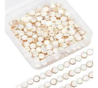 SUNNYCLUE 1 B0X Circa 250 pezzi + 6mm Perline di Conchiglie Rotonde Piatte Perline di Conchiglie Perle di Madreperla D'Acqua Dolce Capiz Disc Coin Rondelle Perline per La Creazione di Gioielli Braccia
