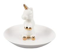SUNNYCLUE 1 pezzo Porta Anelli per Unicorno Porta Gioielli Piatto Piatto In Porcellana Donna Simpatico Animale Gioielli Vassoio Portaoggetti Organizzatore per Anelli Collana Bracciale Orecchini Decora