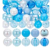 SUNNYCLUE 1 scatola 10 colori 60 pezzi 16mm Perline Acriliche Sfuse Grandi Perline di Plastica Blu Grandi Trasparenti Opache Palline di Gomma Da Masticare Caramelle Perline Rotonde per La Creazione di