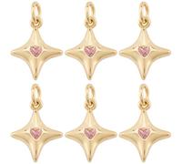 SUNNYCLUE 1 scatola 10 pezzi Ciondoli A Stella e Pentagramma Placcati In Or | Ciondoli A Forma di Pianeta In Ottone con Zirconi Cubici Da 5 punto per La Creazione di Gioielli Fai Da Te Bracci Collane Ore