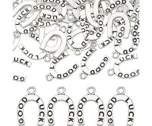 SUNNYCLUE 1 Scatola 100 Pezzi Ciondoli A Ferro di Cavallo Ciondoli A Ferro di Cavallo Sfusi Portafortuna Portafortuna da Guerra per Creare Gioielli Orecchini Fai da Te Br