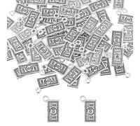 SUNNYCLUE 1 scatola 100 pezzi Ciondoli per Soldi Sfusi Segno di Denaro Fascino Contanti Banconota Da 100 dollari USA Valuta Moneta Argento Fascino In Lega Antica Sfusa per Creazione di Gioielli Ciondo