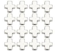 SUNNYCLUE 1 Scatola 100 Pezzi Perline Croce in Argento Perline Croce in Lega Stile Tibetano Mini Piccole Croci Tascabili alla Rinfusa Piccoli Ciondoli Croce Crocifisso Pasquale Perline Distanziatrici