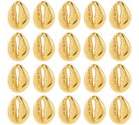 SUNNYCLUE 1 scatola 100 pezzi Perline di Conchiglia di Ciprea Dorate Perline di Ciprea Alla Rinfusa Conchiglia Dorata Piccola Plastica Estiva Hawaii Mare Oceano Spiaggia Distanziatore Perline di Conch