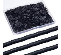 SUNNYCLUE 1 scatola 1000 pezzi + Argilla Nera Perline Perline di Argilla 8 mm Perline di Argilla Sfusa Perline di Argilla Heishi Perline di Argilla Heishi Ricarica Perline di Argilla Polimerica Distan